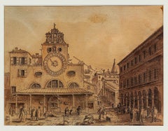 Paysage de Venise - Encre et aquarelle - 18ème siècle