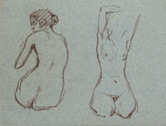 Nude Women - Pastel Drawing - Mid 20th Century