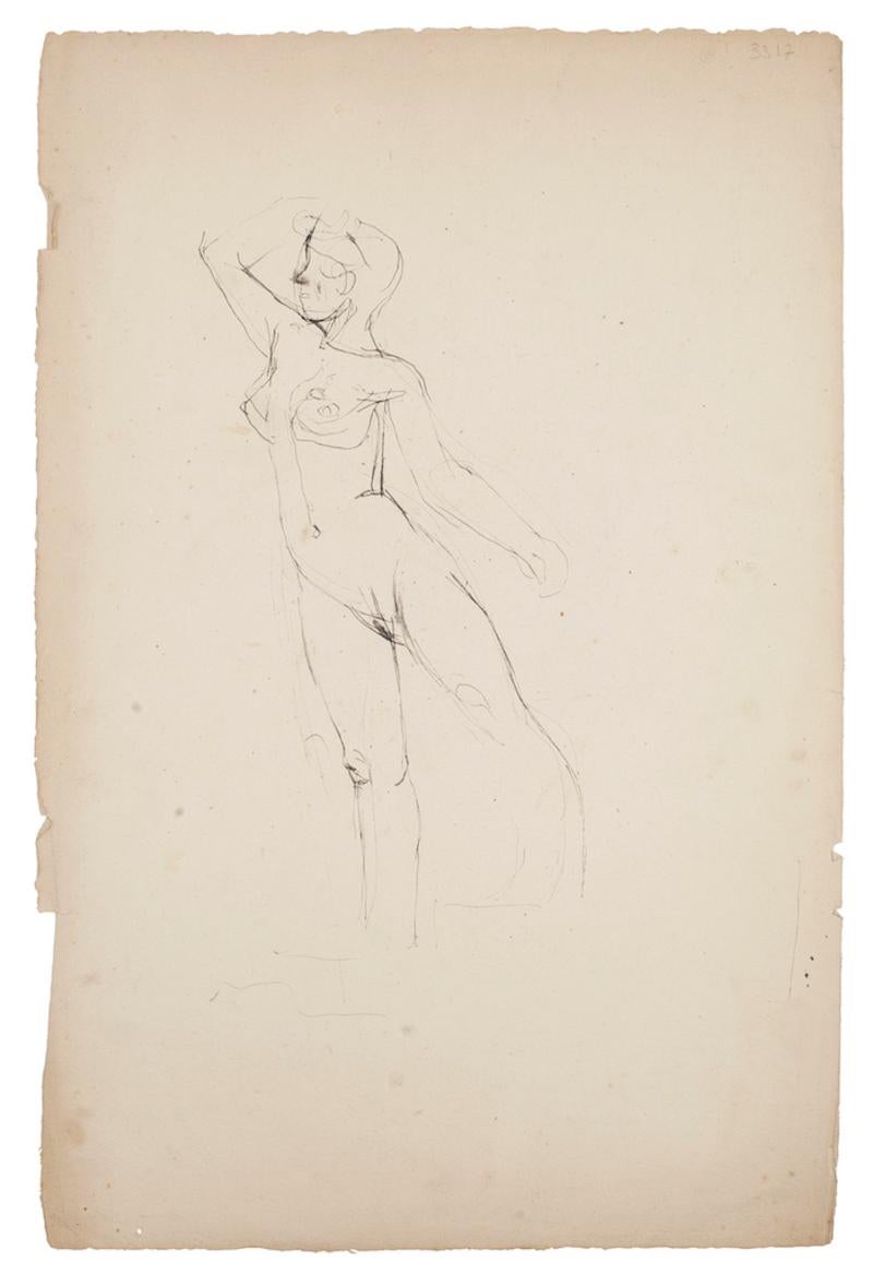 8 Original Nude Pen, Pencil and China Ink Drawings by French Master 20th Century For Sale 2