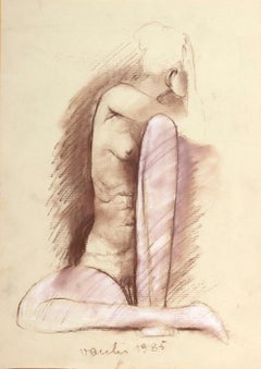 Nude / Original Mixed Media von Sergio Vacchi - 1985