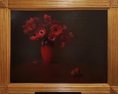 Vaso di Anemoni (Red Anemones) - 1910s - Arturo Noci - Oil on Canvas