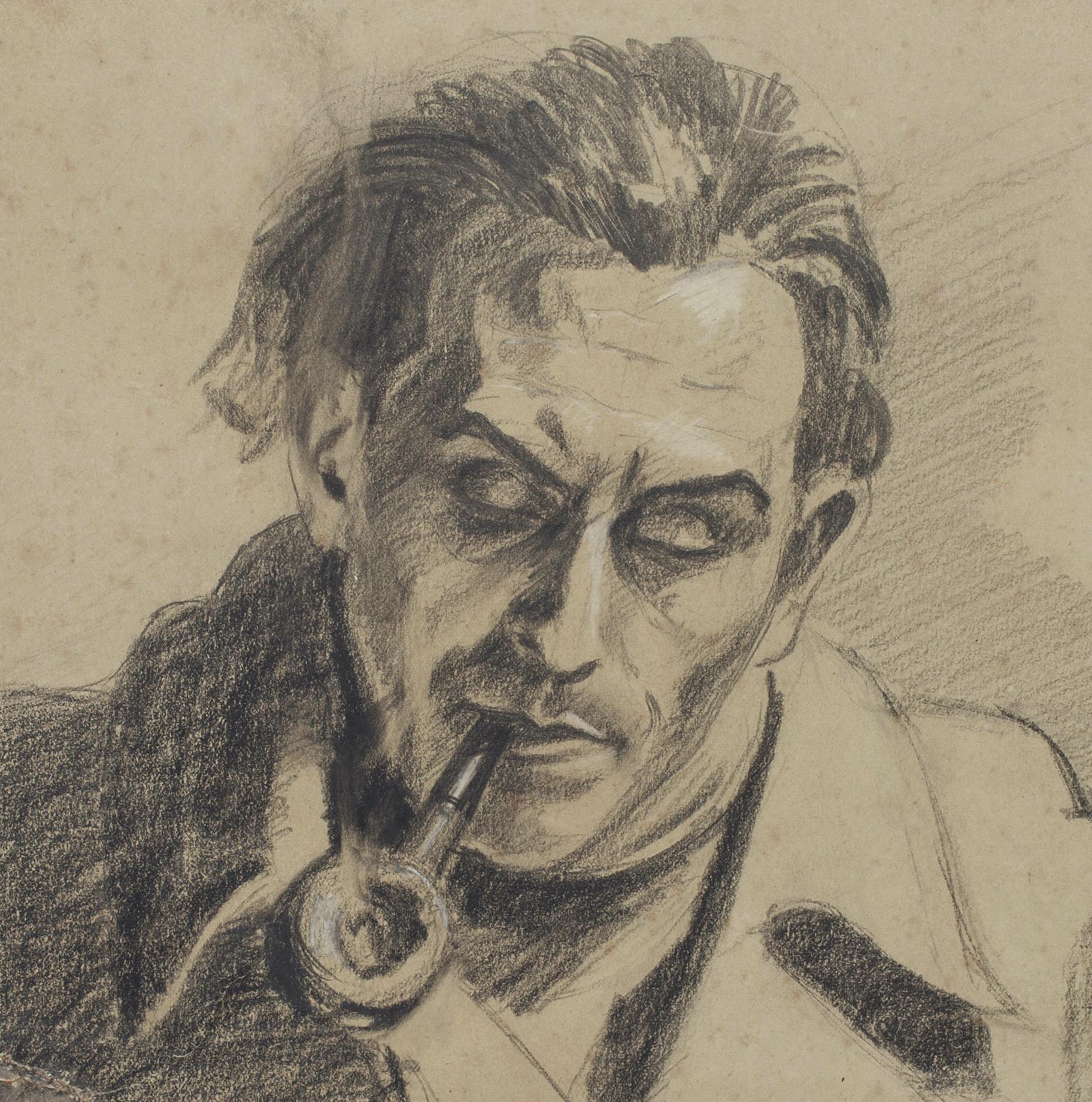 Portrait - Pencil Drawing by Pierre Daboval - Late 20th Century 1