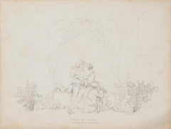 Embrace - Pencil Drawing on Paper - Late 19th Century