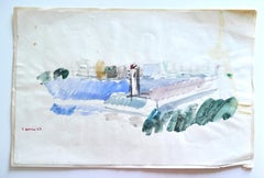 City View - Watercolor by French Master - Mid 20th Century