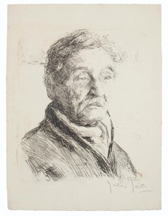 Porträt – Originallithographie von Jules Joets – Mitte des 20. Jahrhunderts