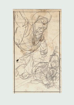 Figure - Pencil Drawing by Gabriele Galantara - Early 20th Century