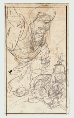 Figure - Pencil Drawing by Gabriele Galantara - Early 20th Century