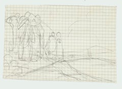 Figures - Pencil Drawing by G. Galantara - Early 20th Century