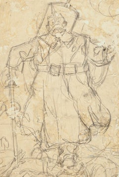 Figure - Pencil Drawing by Gabriele Galantara - Early 20th Century