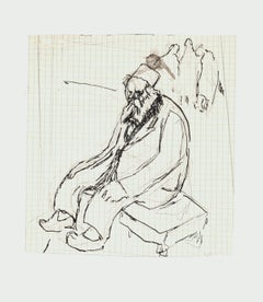 Old Man - Pen and Pencil Drawing by G. Galantara - Early 20th Century