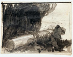 Abstract - Pencil and Watercolor Drawing by G. Galantara - Early 20th Century