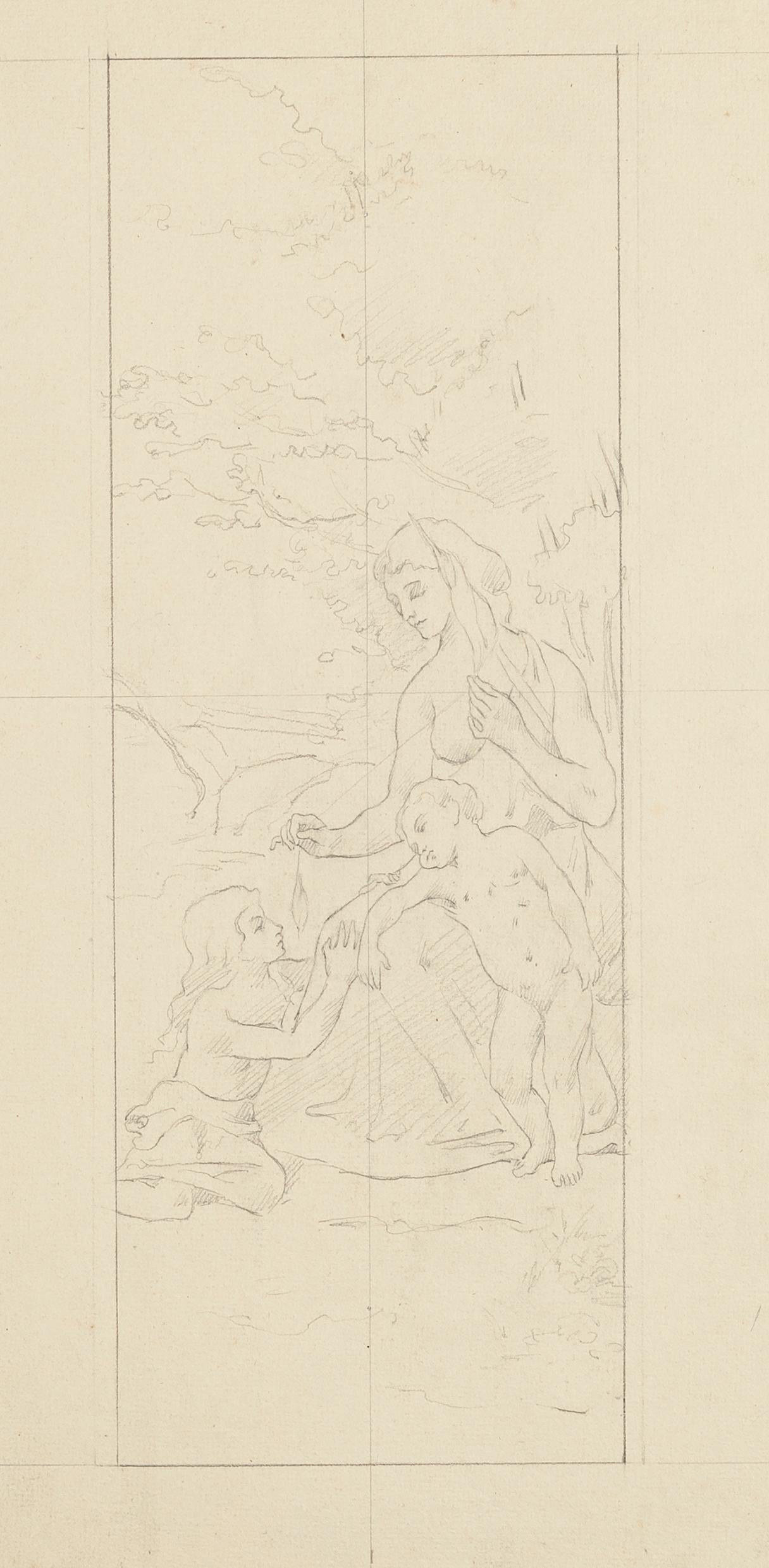 Figures - Original Pencil Drawing - 20th Century
