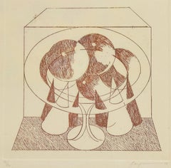 Abstract Composition - Original Etching by Danilo Bergamo - 1975