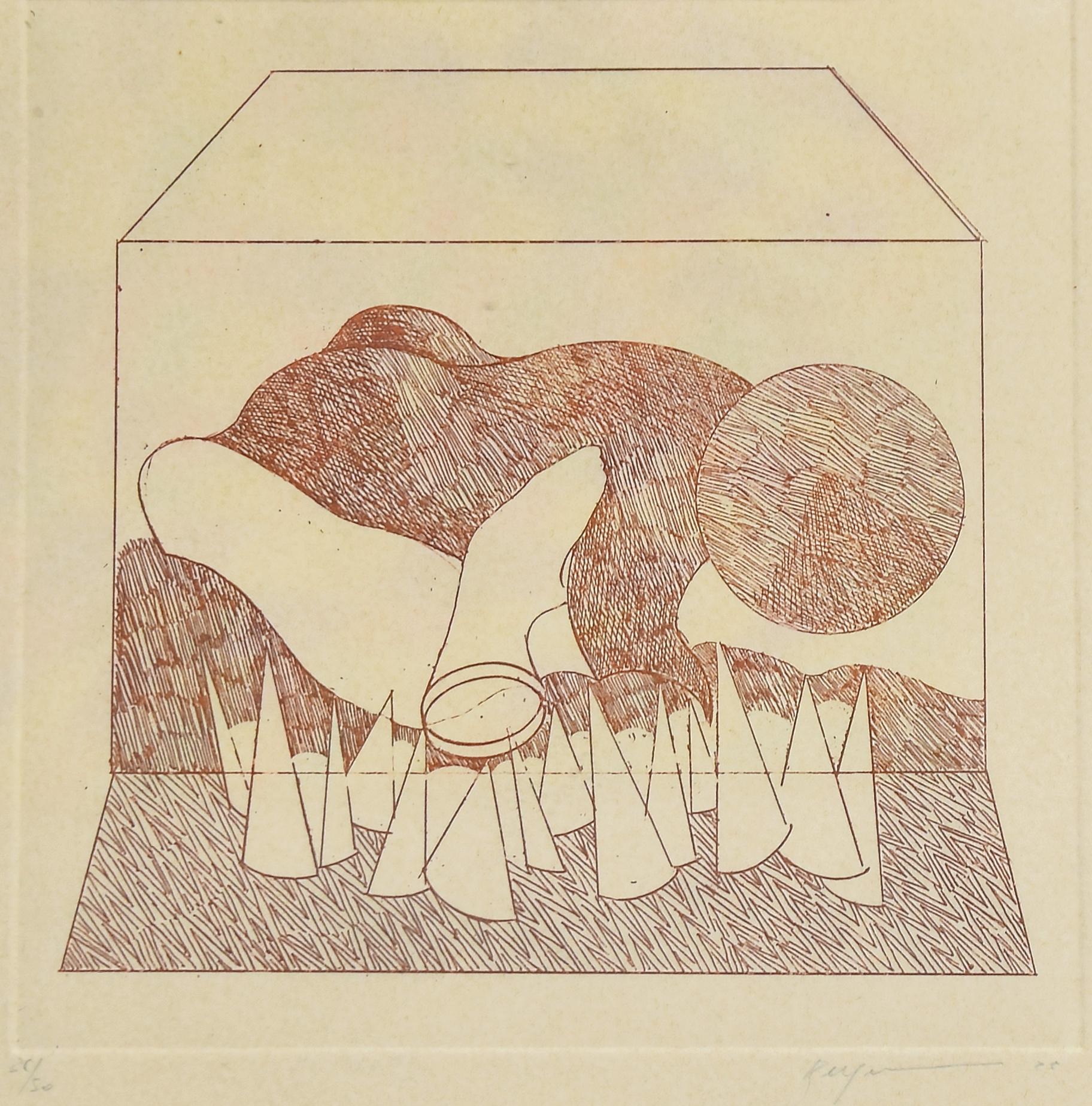 Image dimensions: 17.5 x 17 cm.

Abstract Composition is an original etching realized by Danilo Bergamo in 1975.

Hand signed on the lower right margin. 

Numbered on the lower left margin. Ed. 36/50.

Includes frame.


Danilo Bergamo (1938) after