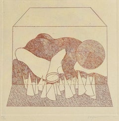 Abstract Composition - Original Etching by Danilo Bergamo - 1975
