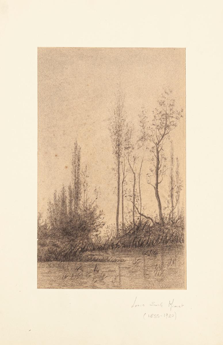 Landscape - Charcoal and Pencil by E.-L. Minet - 1919 - Art by Emile-Louis Minet