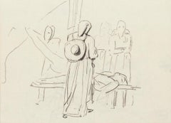 Studio di figure - Disegno a inchiostro e matita di M. Dumas - Metà del XIX secolo