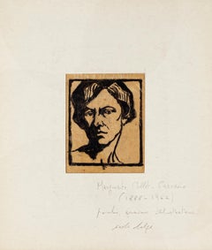 Portrait   - Original China Ink and Watercolor - Mid 20th Century