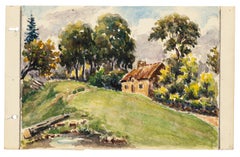 Cottage - Watercolor by French Master - Mid 20th Century