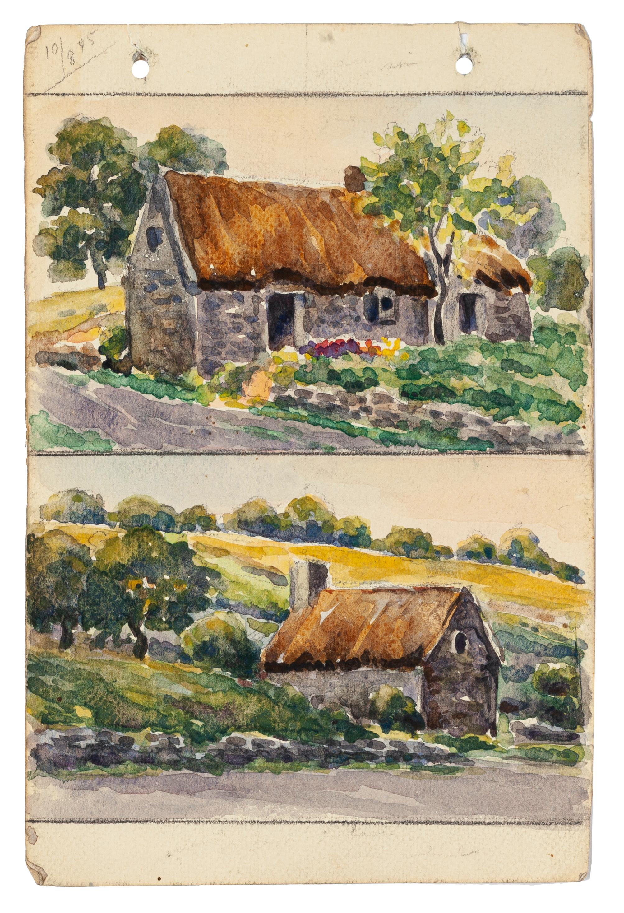 Rural Cottage - Watercolor by French Master - Mid 20th Century - Art by Unknown