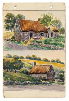 Rural Cottage - Watercolor by French Master - Mid 20th Century
