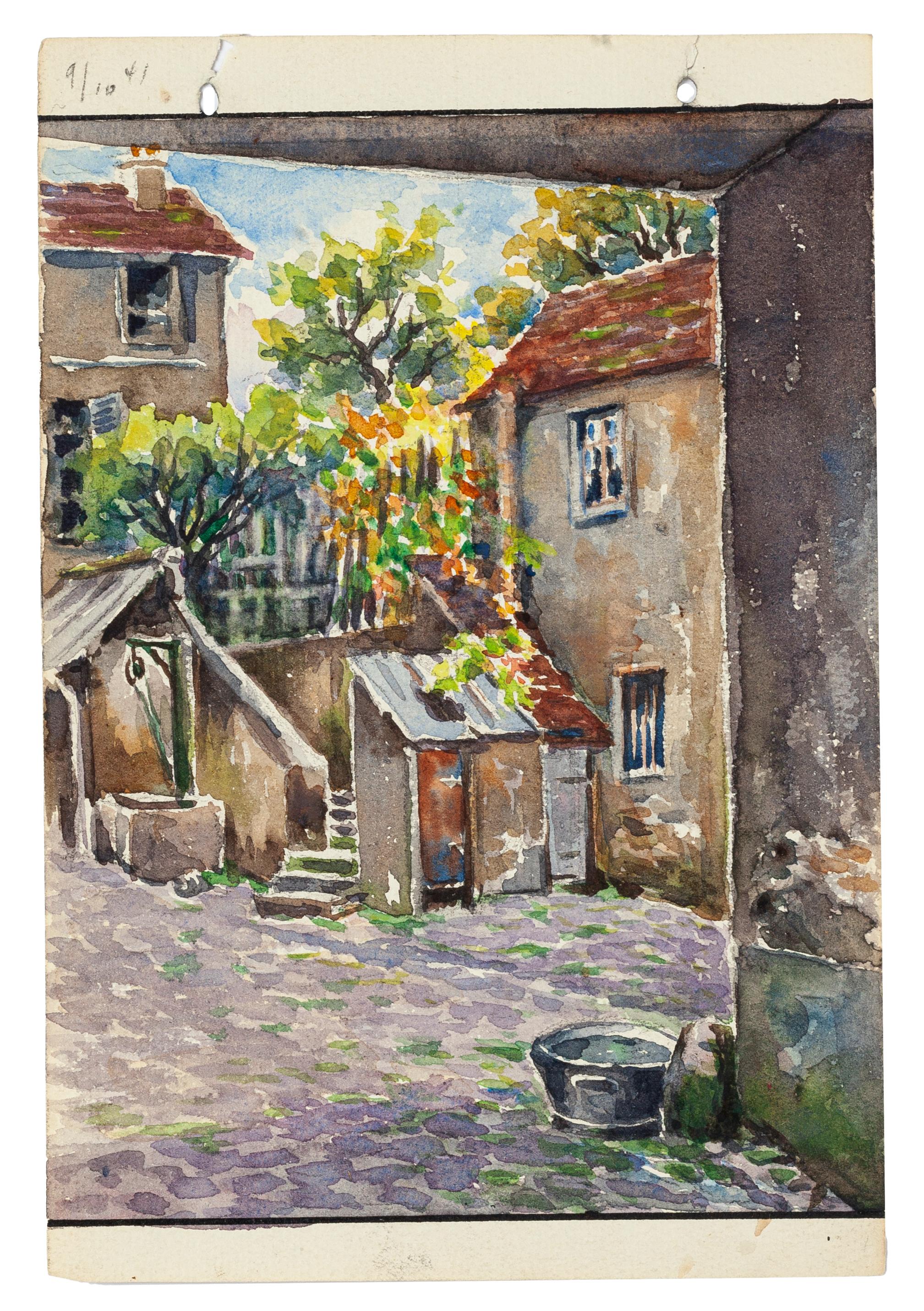 Countryside - Watercolor by French Master - Mid 20th Century - Art by Unknown