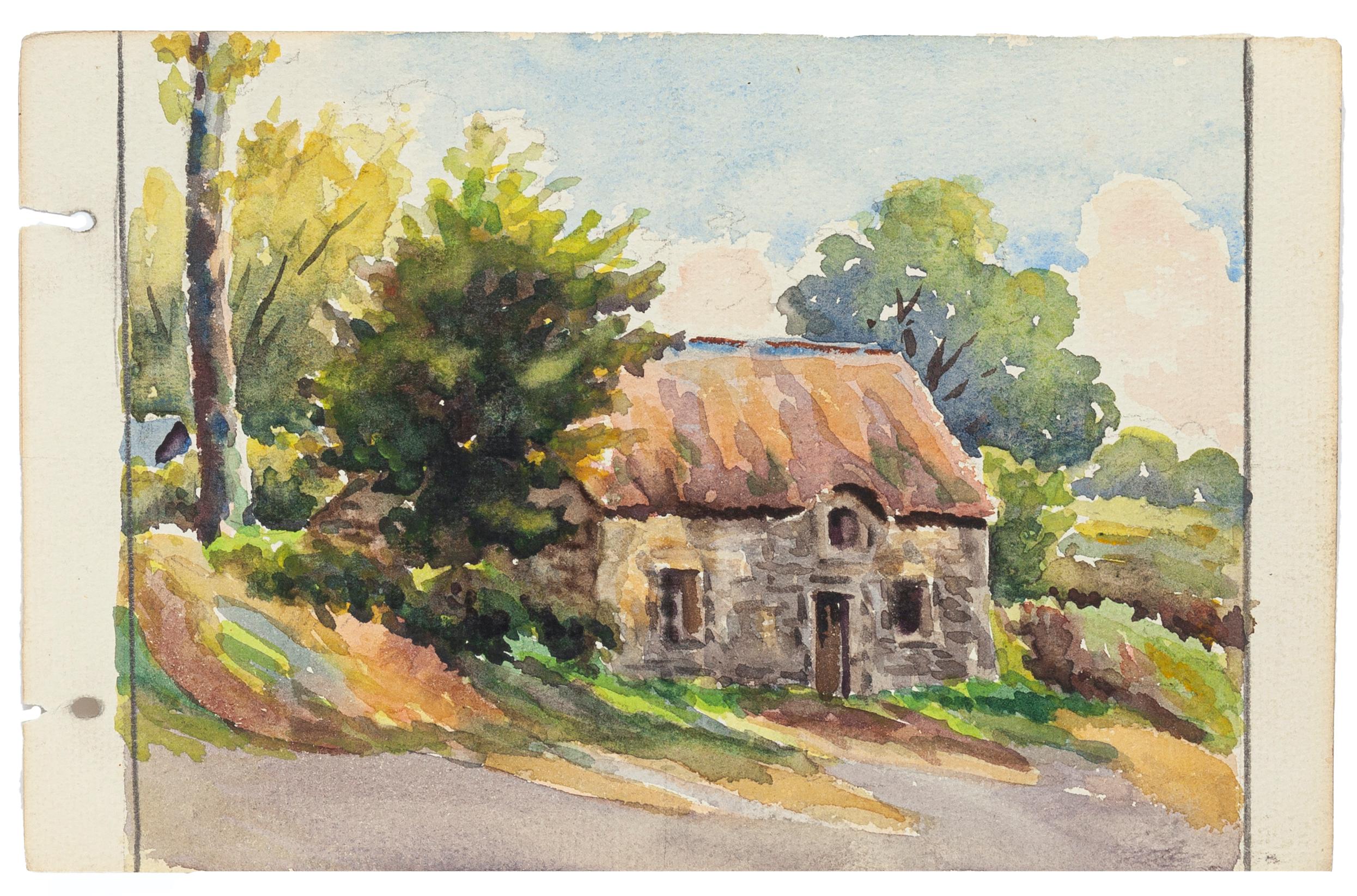 Cottage - Watercolor by French Master - Mid 20th Century - Art by Unknown