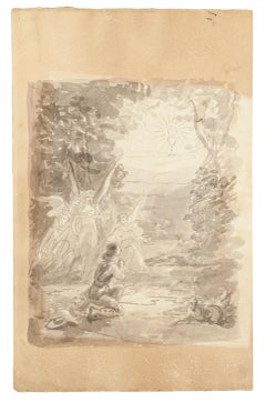 Life of Jesus - Collection of 5 Ink and Watercolor Drawings - 20th Century