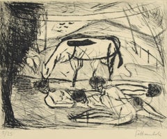 The Rest - Etching by N. Gattamelata - Late 20th Century