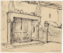 Rock - Pen Drawing by M. Juan - 1943