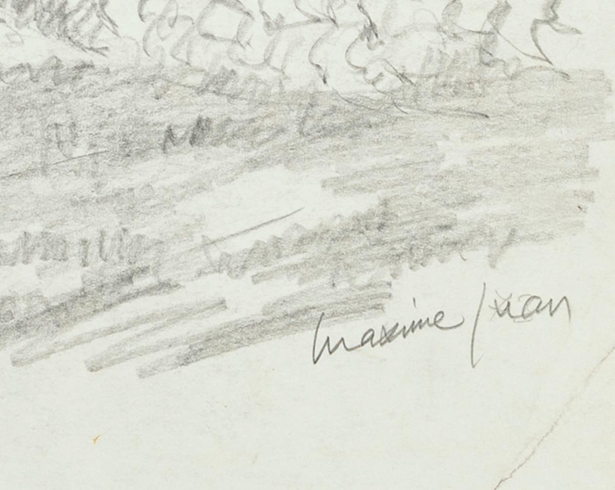 Dessin au crayon Rock de M. Juan, fin du XXe siècle - Art de Maxime Juan