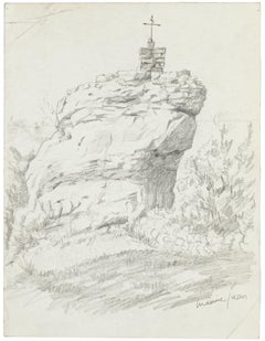 Rock - Pencil Drawing by M. Juan - Late 20th Century