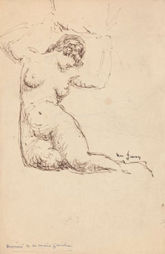 Vintage Nude - Pen Drawing - Mid 20th Century