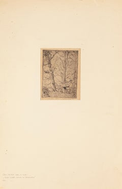 Landscape - Original Etching by O.B. de Kat - 1944