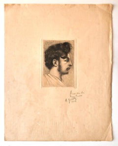Portrait - gravure originale d'A.E. Guillez - 1908