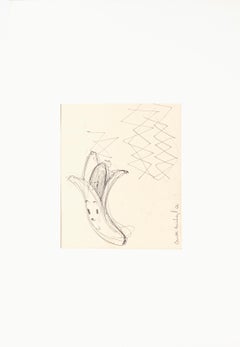 Banana - Original Pen Drawing on Paper - 1962