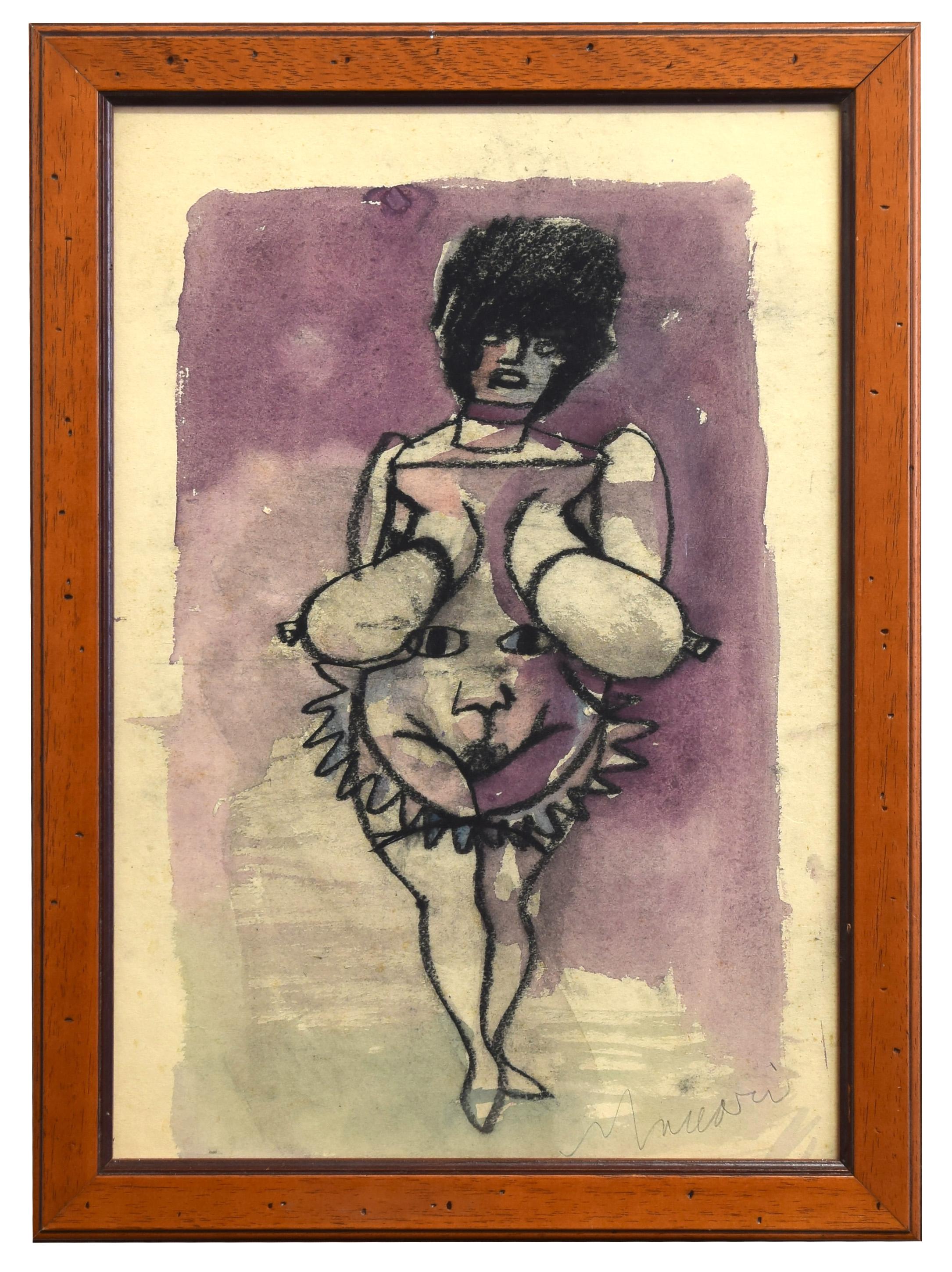 Provocazione - Tecnica mista di M. Maccari - Anni '60 - Art di  Mino Maccari