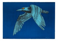 The Mechanical Bird - Original Lithograph by Aldo Turchiaro - 1980