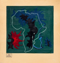 Africa - Original Oil on Paper by Jean Boudal - 1950s