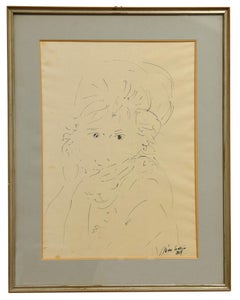 Mädchen – Tuschezeichnung aus China von Nino Cordio – 1964