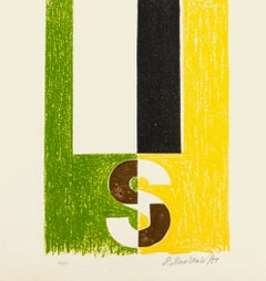 Composition - Lithographie d'Evans Mansouroff - 1970