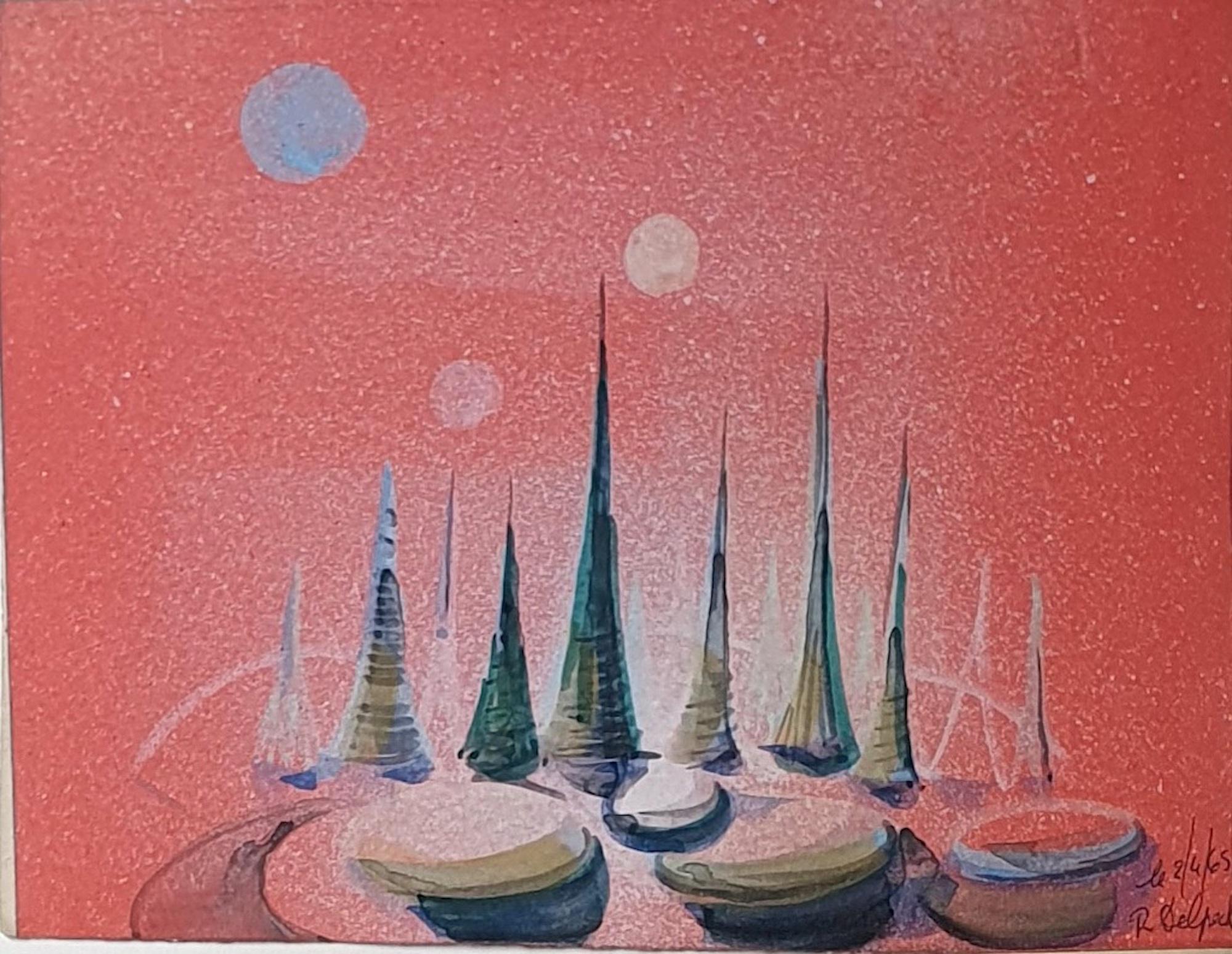 Boats - Mixed Media by J.-R. Delpech - 1965