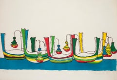 Gondolas - Original Lithograph by Maurilio Catalano - 1970s