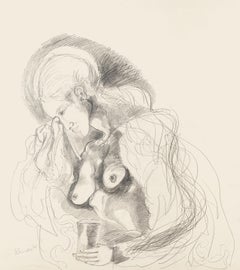 La maternité - Dessin original au crayon - 1976