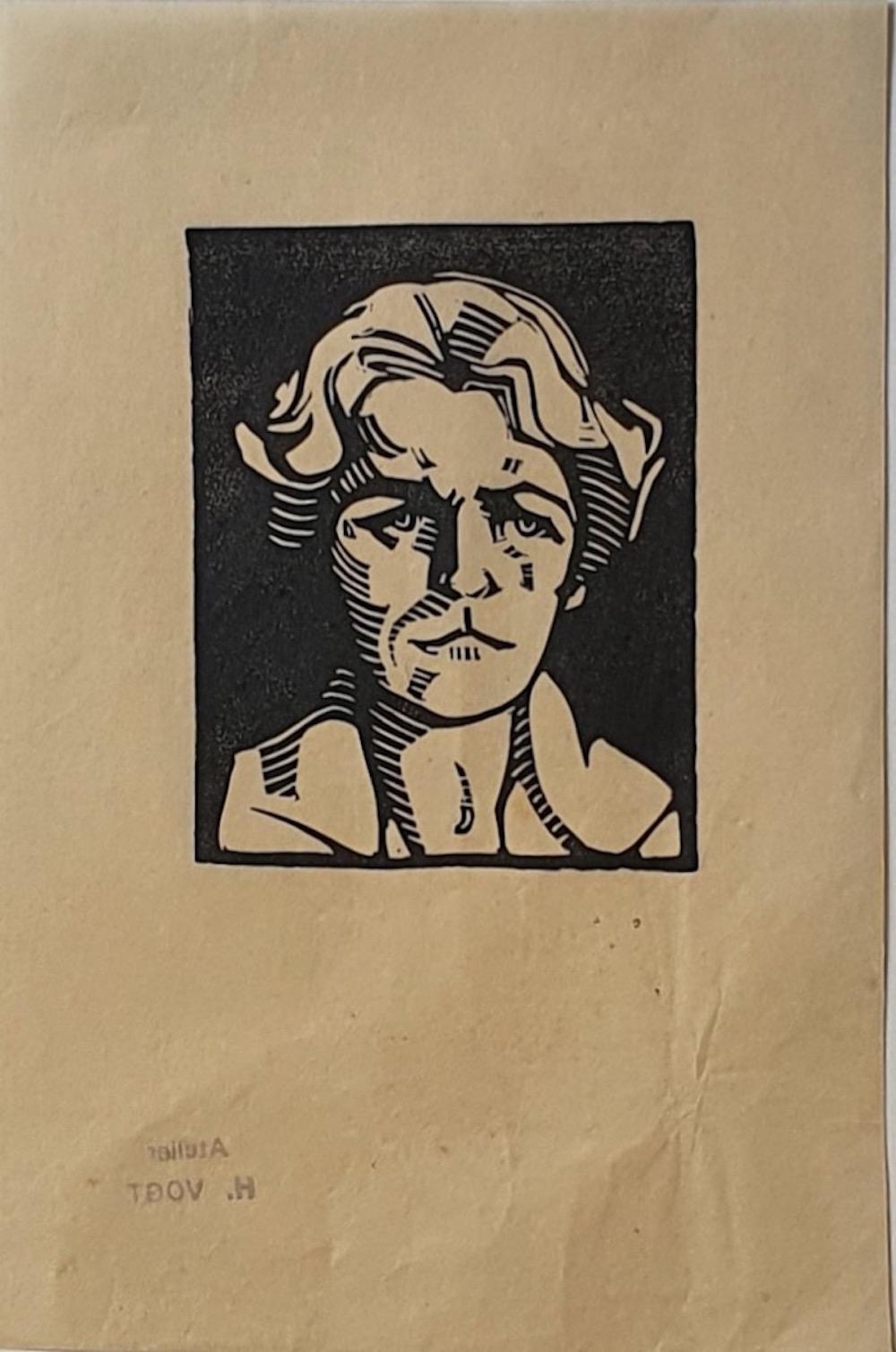 Le portrait est un tirage xilographique original réalisé par Hélène Vogt. Il porte le cachet " Atelier Hélène Vogt " en bas à l'arrière.

L'état de conservation des œuvres d'art est très bon. 

Dimension de la feuille : 26,5  x 18 cm.

L'œuvre d'art