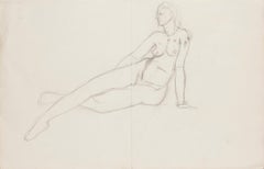 Nu - Dessin original au crayon de Jeanne Daour - Années 1950