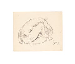 Nude - Original Pen Drawing by S. Goldberg - Mid 20th Century