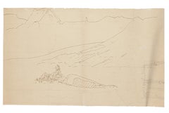 Landscape - Original Pen Drawing - Mid 20th Century