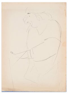 Figure - Original Pencil Drawing - Mid 20th Century