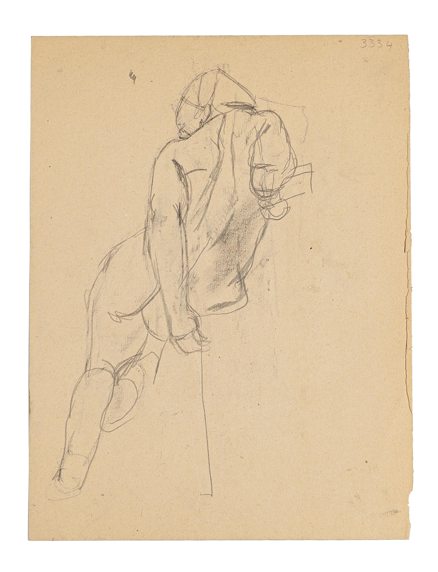 Nu - Dessin original au crayon de Jeanne Daour - Années 1950 en vente 1